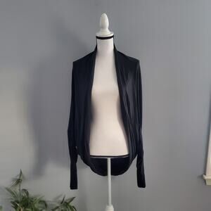 Victoria's Secret VSX Sport Long Sleeve Black Open Shirt L